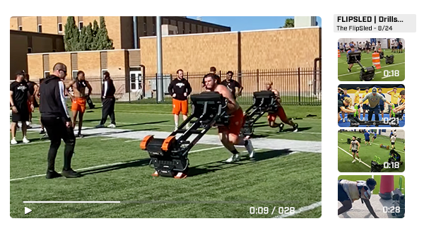 Football Players doing Drills with FlipSled